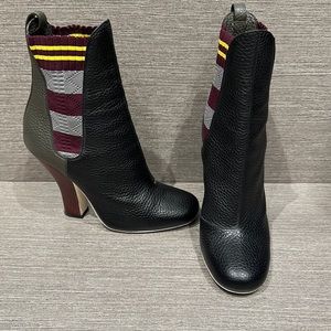 FENDI leather striped sock boot size 37